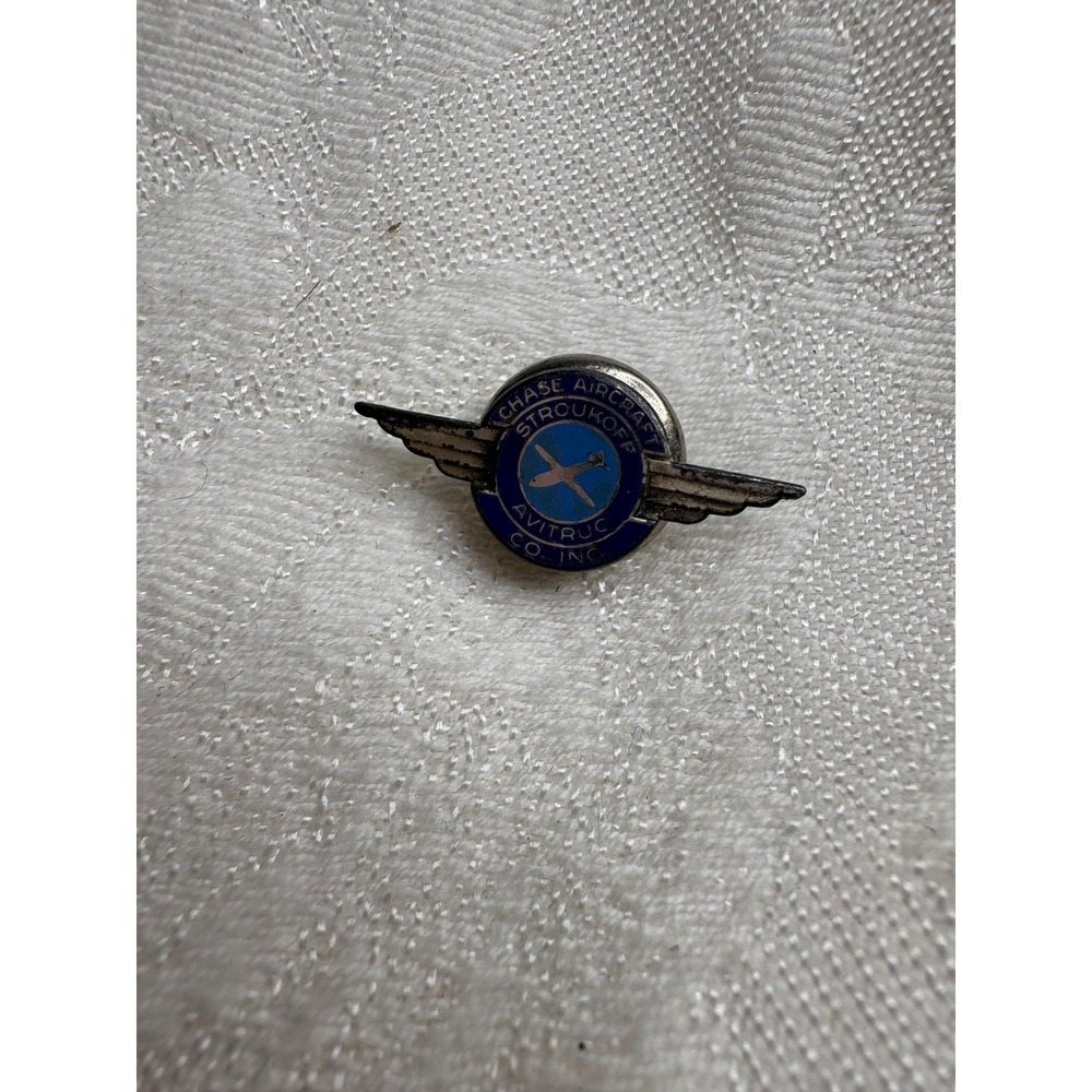 Chase Aircraft Stroukoff Avitruc Co Inc Aviation Pin Vintage Wings Airplane
